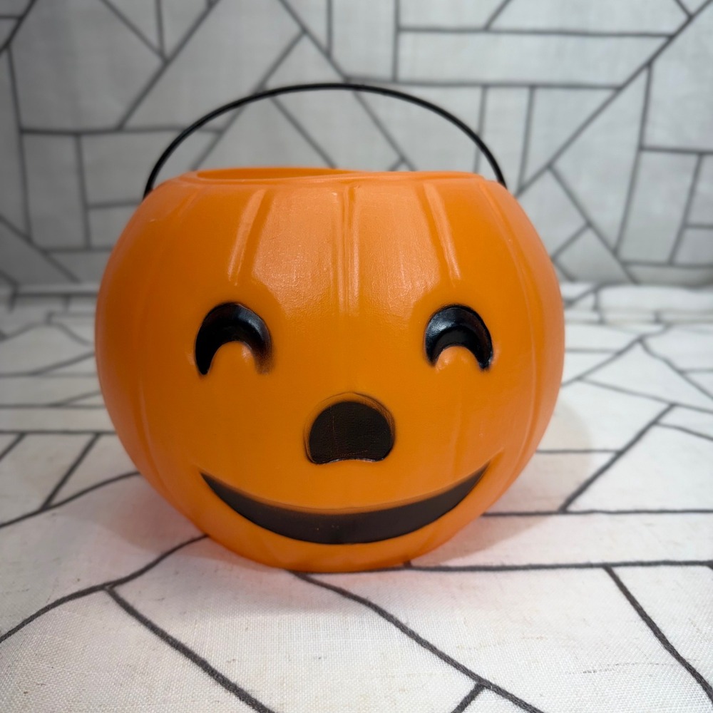 Burger King Halloween Pumpkin Bucket Small Orange 1987 Vintage Pepsi Promo